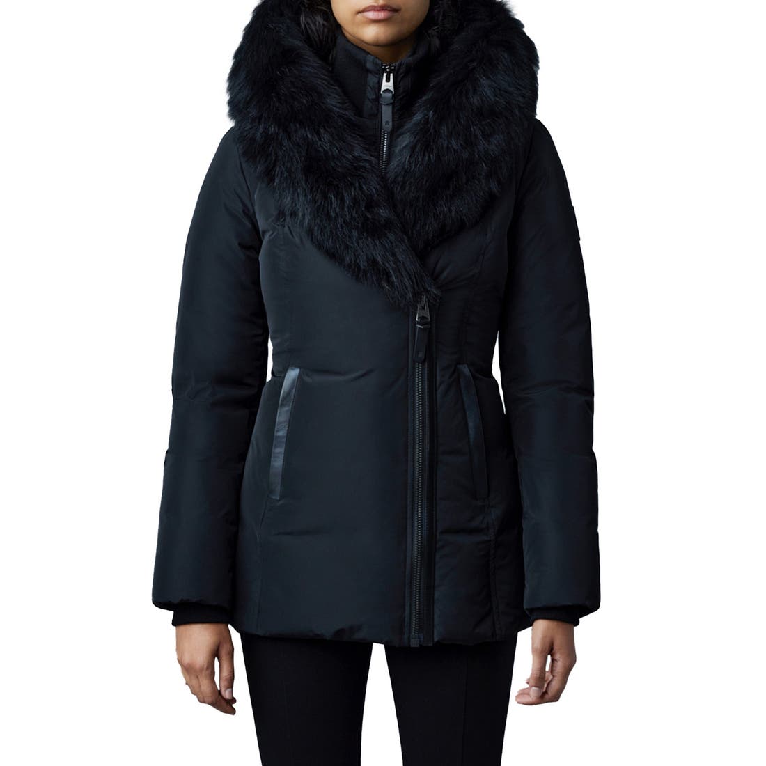 Mackage Adali Genuine Shearling Trim Down Jacket