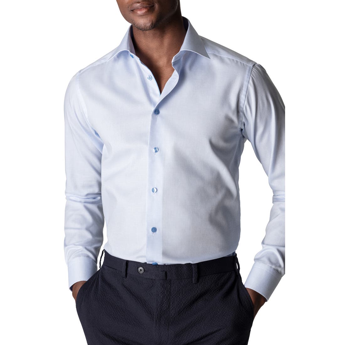 Eton Contemporary Fit Textured Solid Shirt