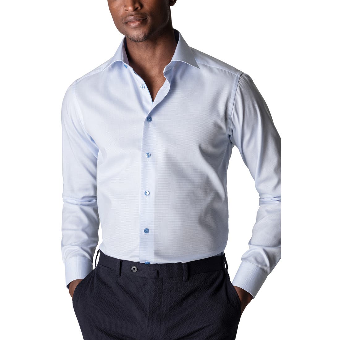 Eton Slim Fit Textured Solid Shirt