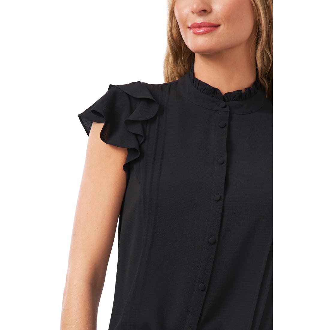 Cece ruffle collar short sleeve blouse online