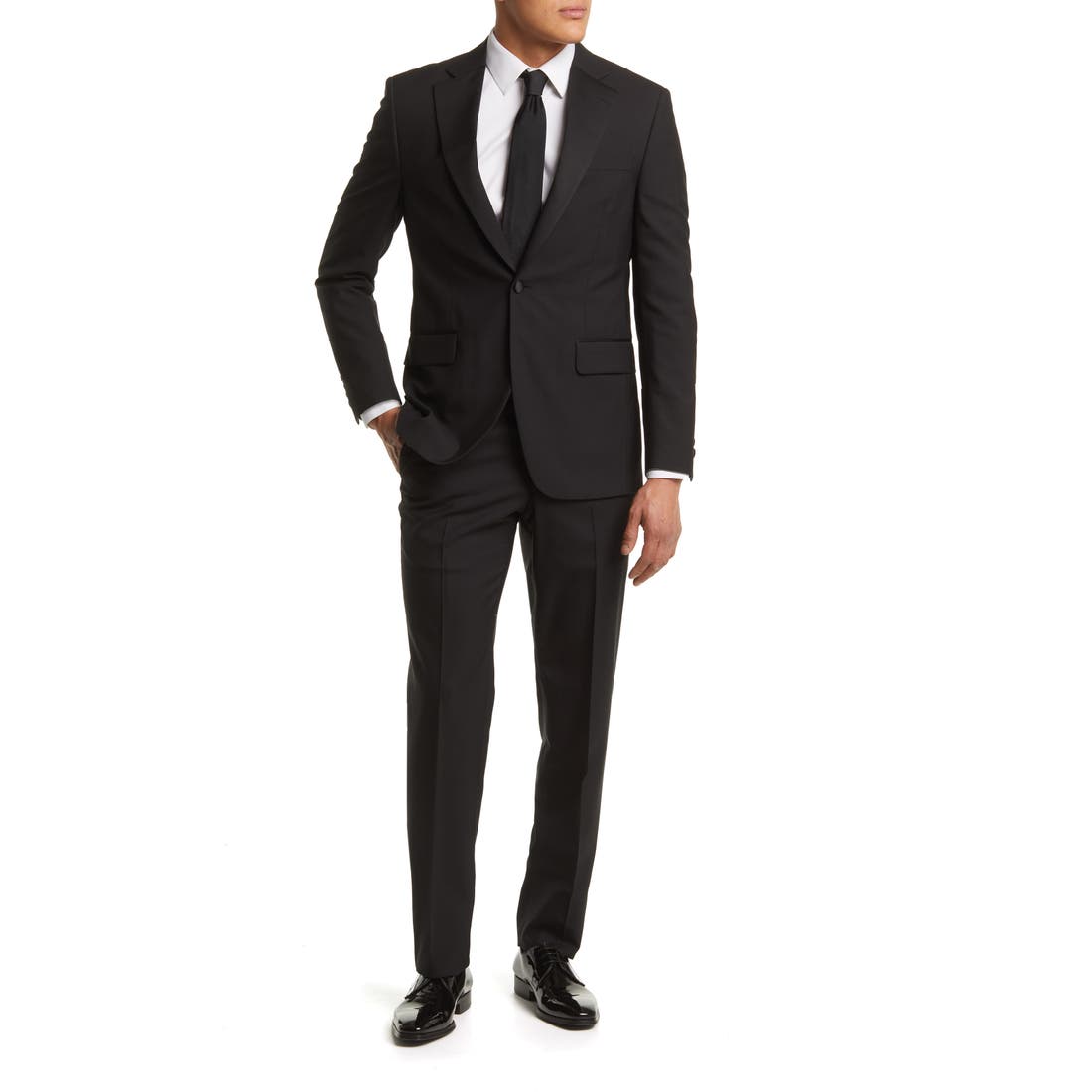 Peter Millar Classic Fit Black Wool Tuxedo