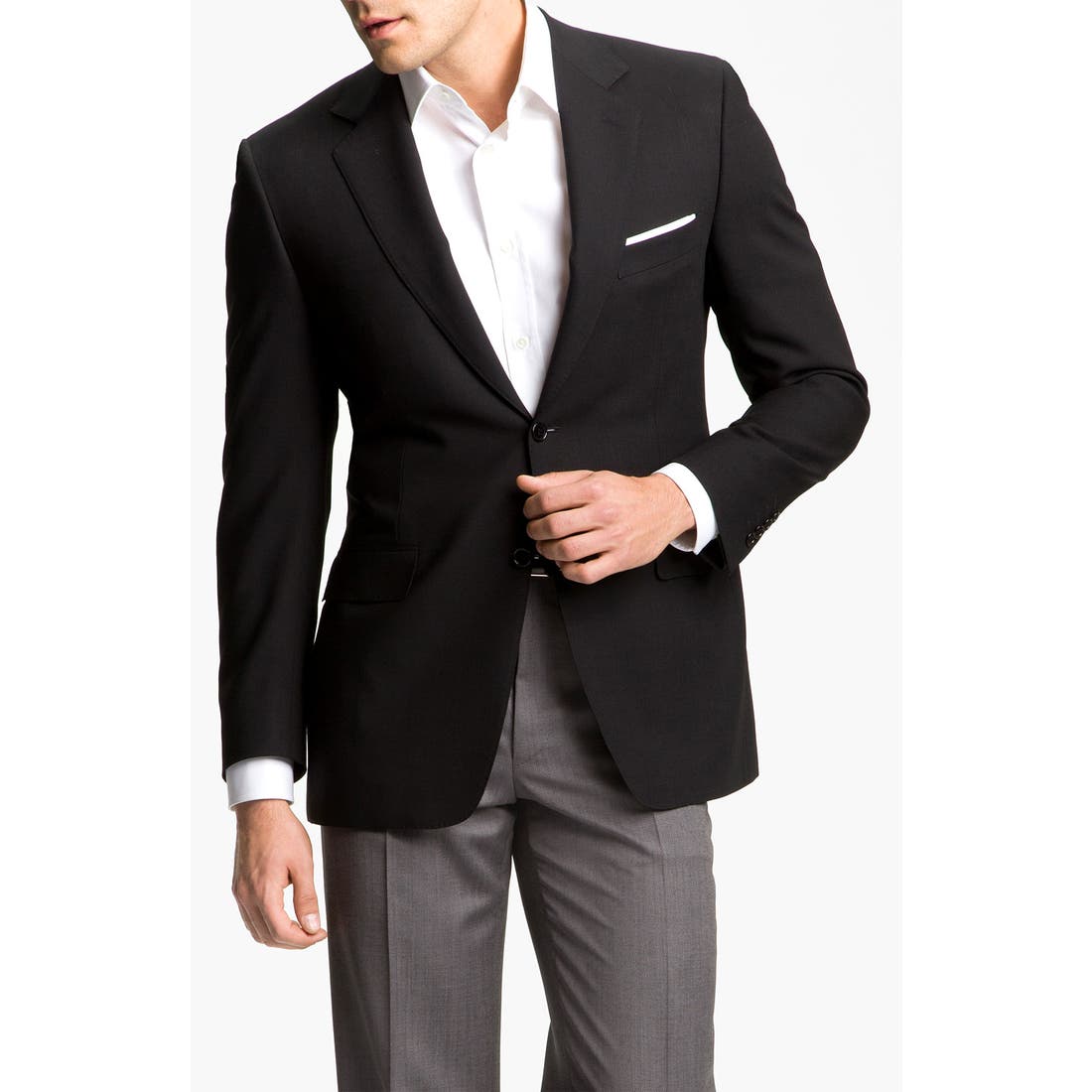 Canali Classic Fit Solid Wool Blazer
