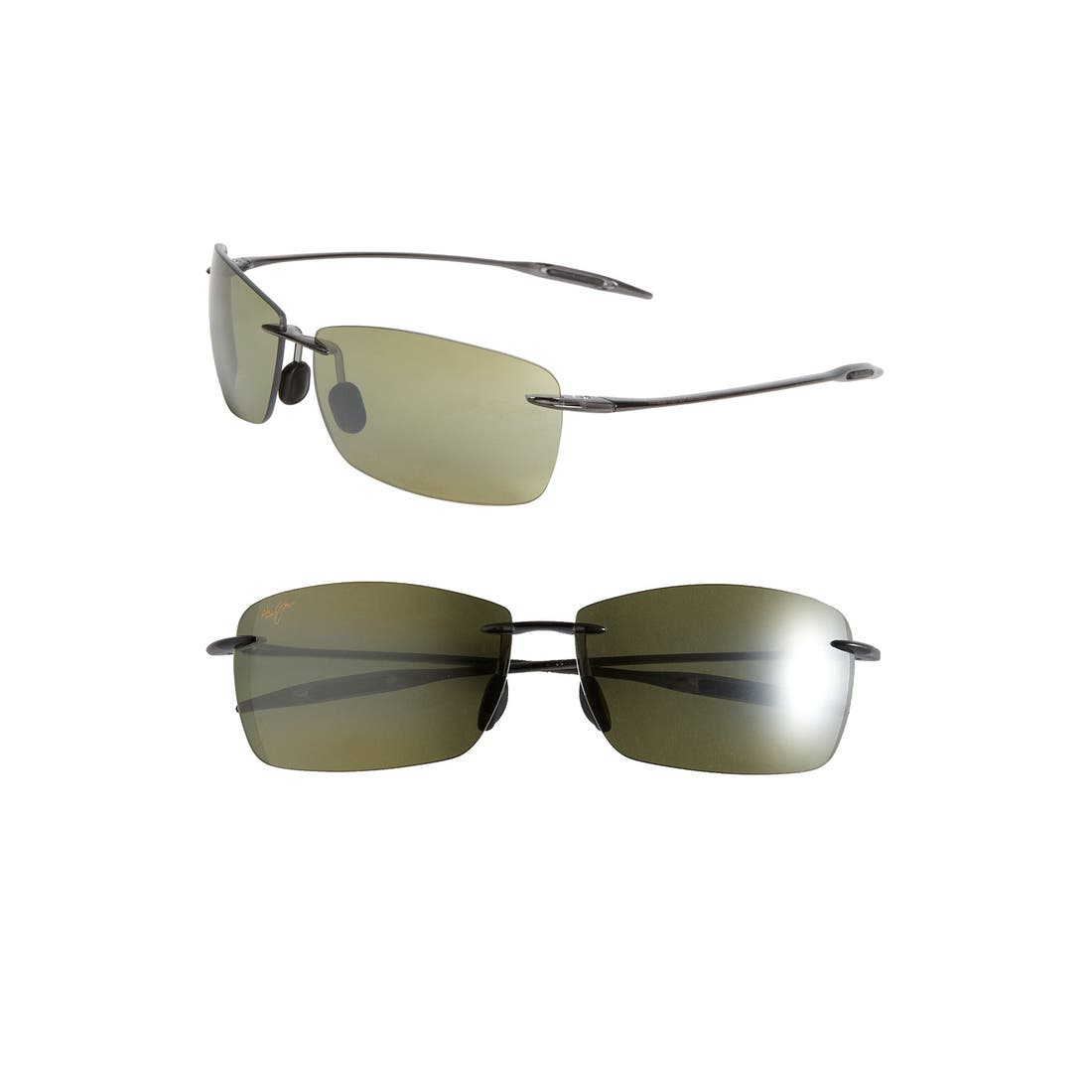 Maui Jim Lighthouse 65mm Polarized Rectangle Sunglasses