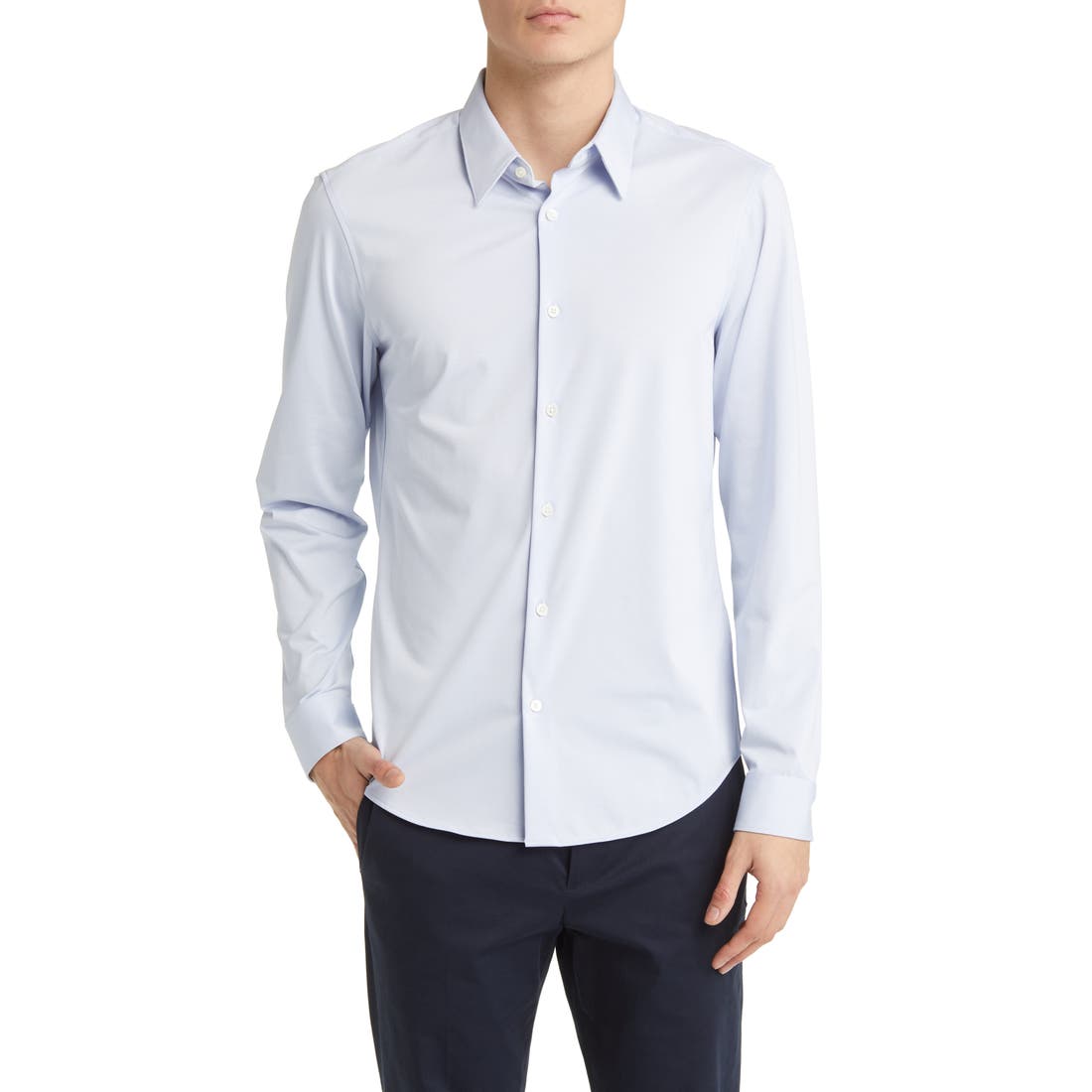 Theory Sylvain ND Structure Knit Button-Up Shirt