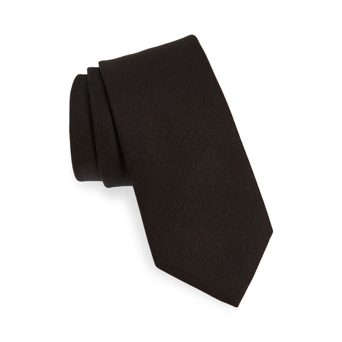 Boss Solid Black Silk Tie