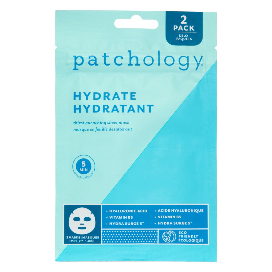 Patchology 2-Pack Hydrate FlashMasque™ 5-Minute Facial Sheet Masks