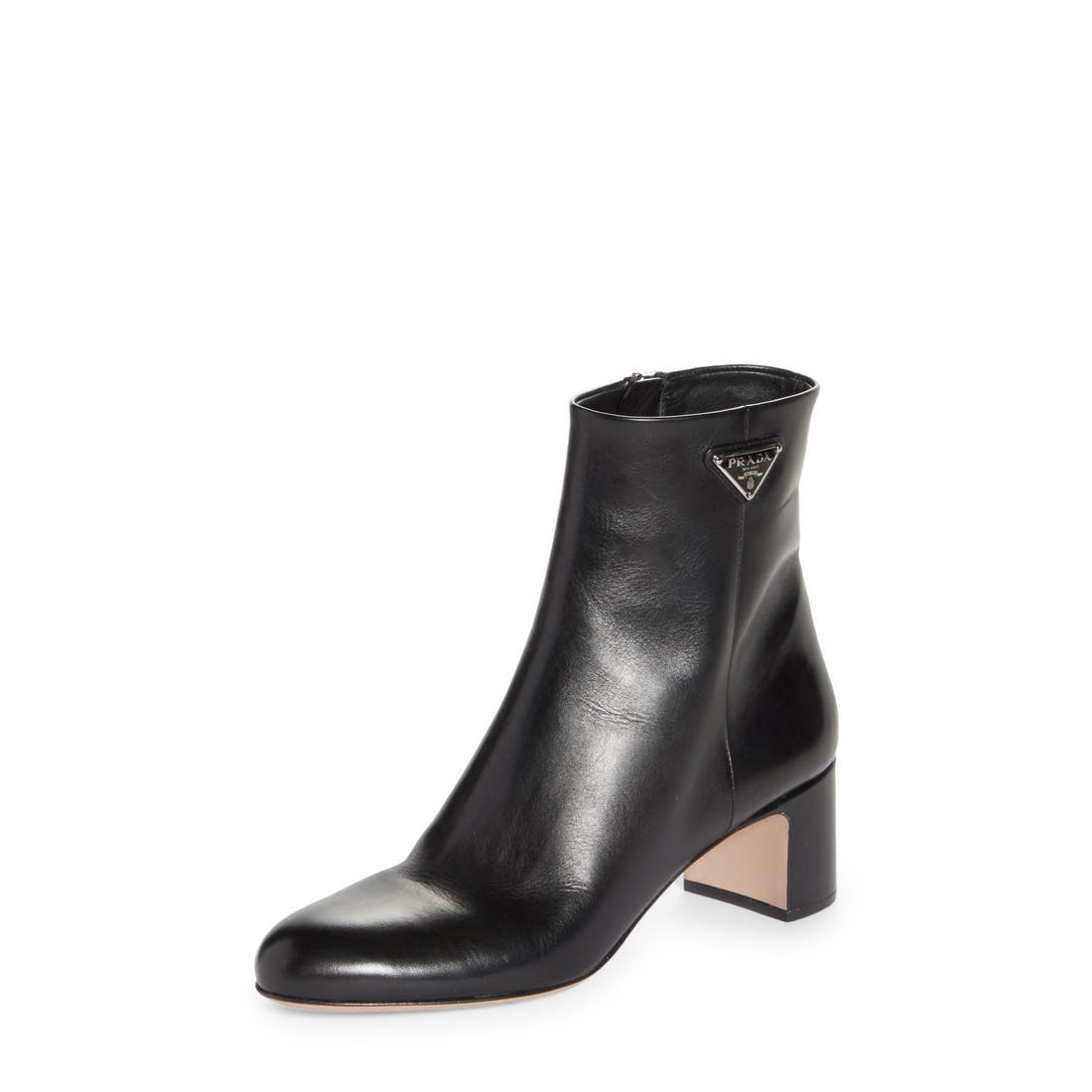 Prada Logo Block Heel Bootie