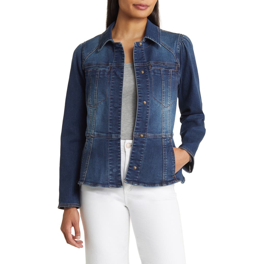Wit & Wisdom Peplum Denim Jacket