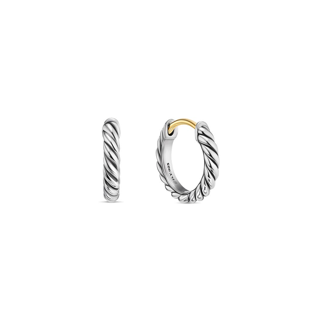 David Yurman Sculpted Cable Micro Huggie Hoop Earrings