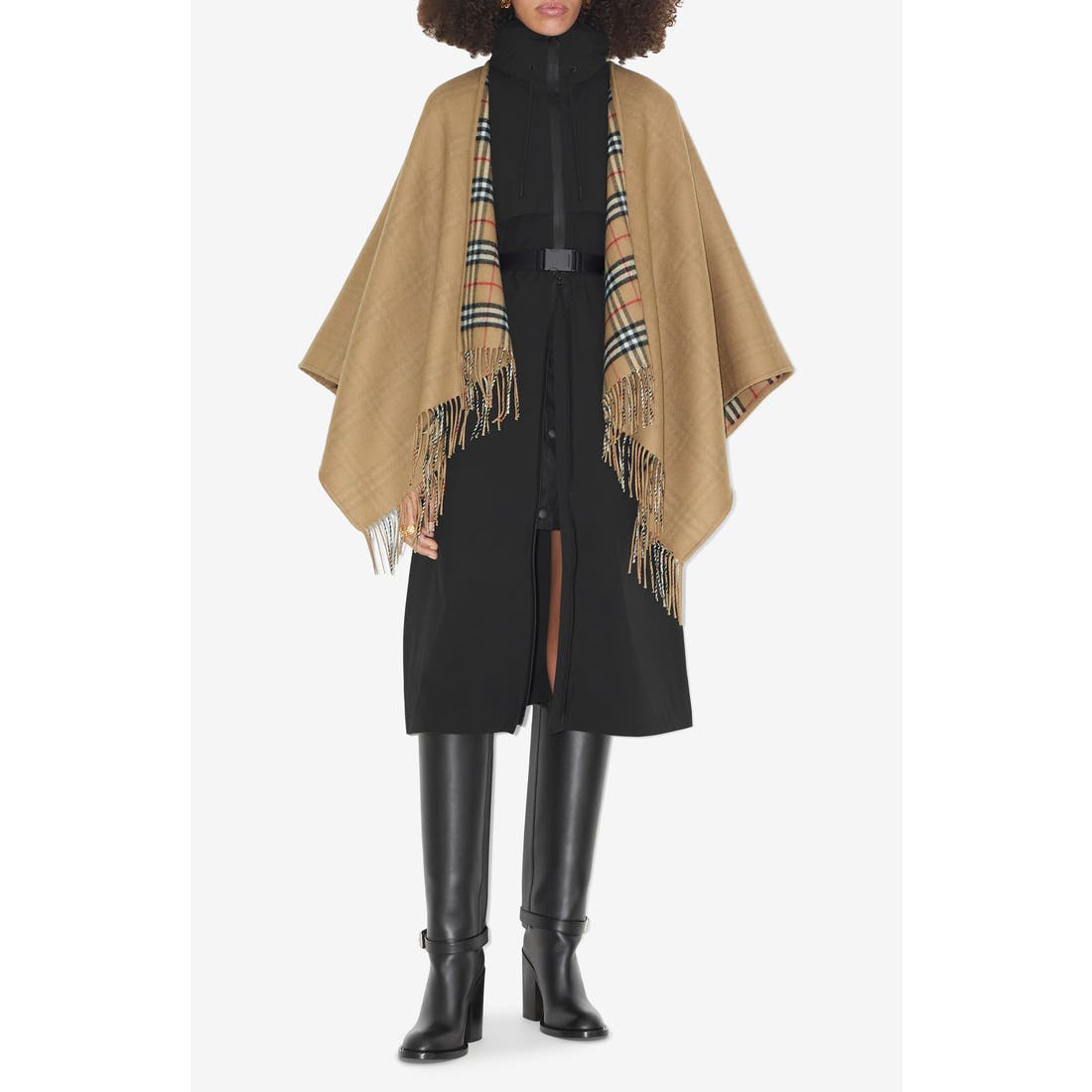 Burberry Vintage Check Wool Cape