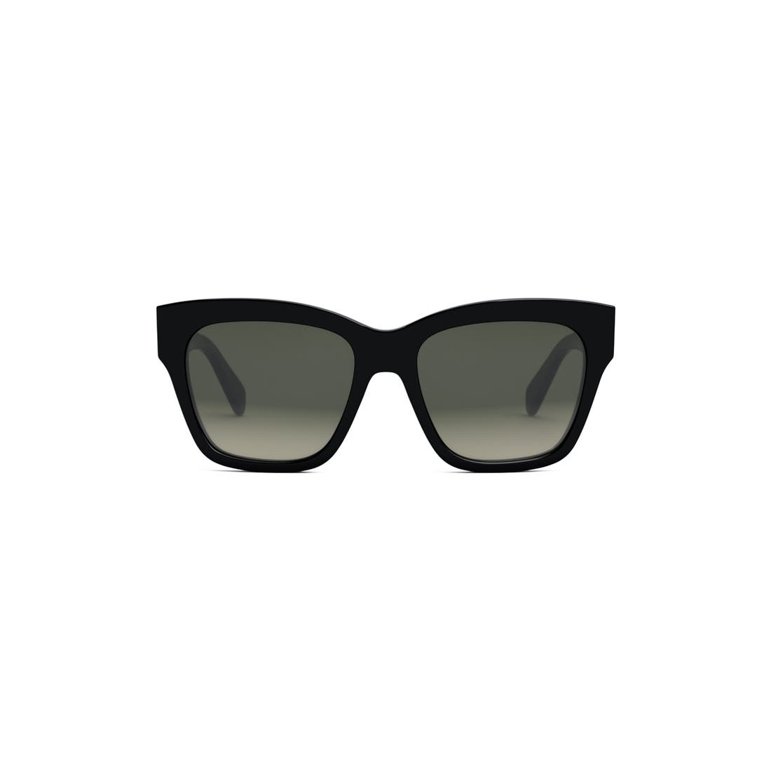 Celine Triomphe 55mm Round Sunglasses in Shiny Black/gradient Brown