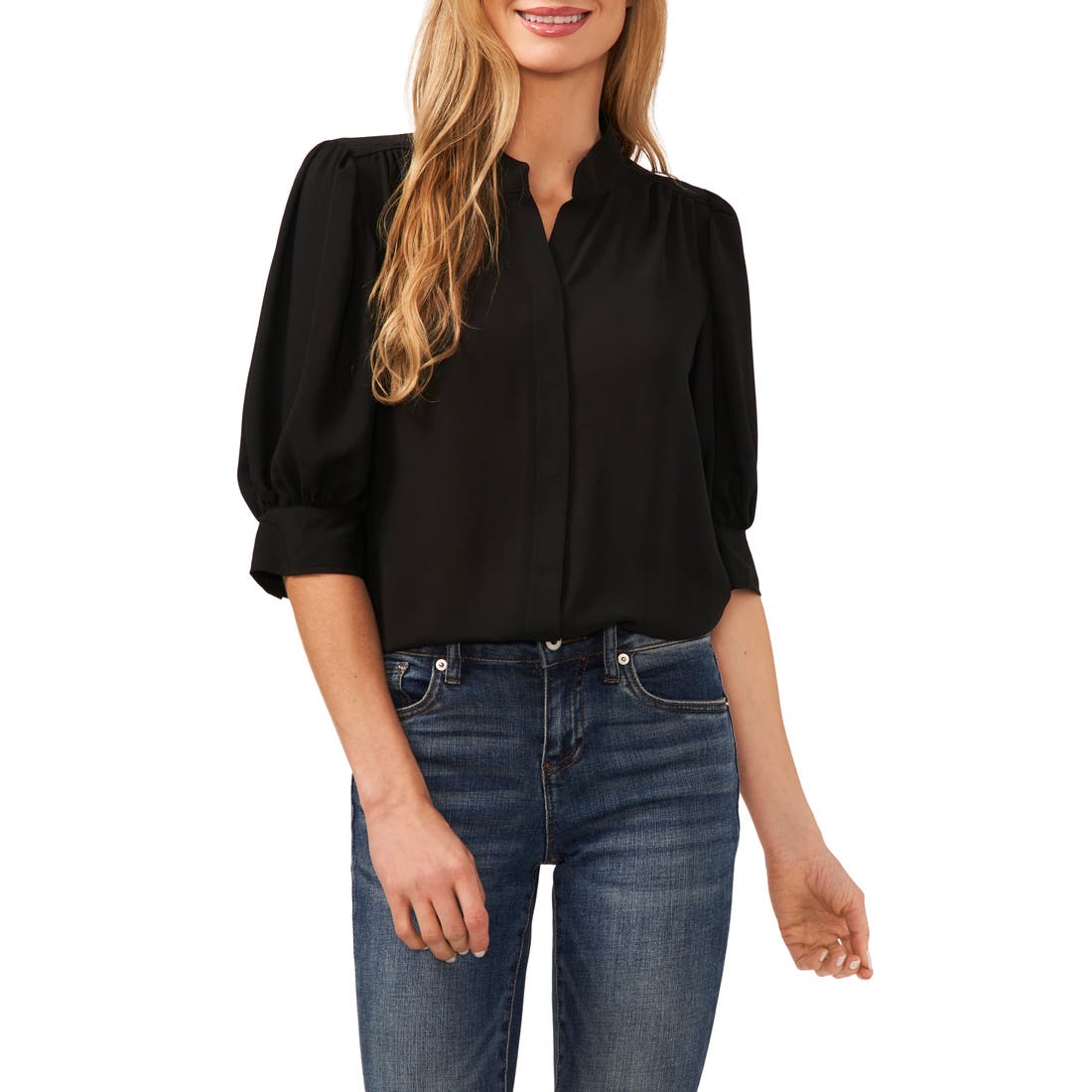 Cece Puff Sleeve Button-Up Shirt