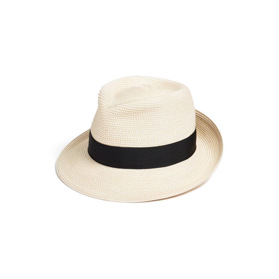 Eric Javits Classic Squishee® Straw Packable Fedora Sun Hat in Cream/black