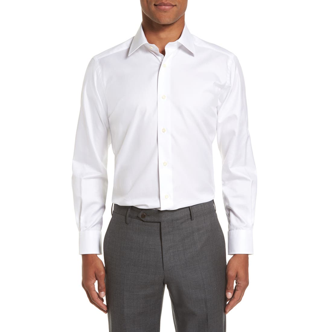nordstrom trim fit dress shirt Non-Iron Trim Fit Solid Cotton Dress Shirt (Men)