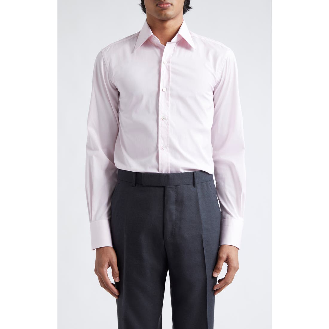 Tom Ford Classic Fit Solid Stretch Poplin Button-Up Shirt