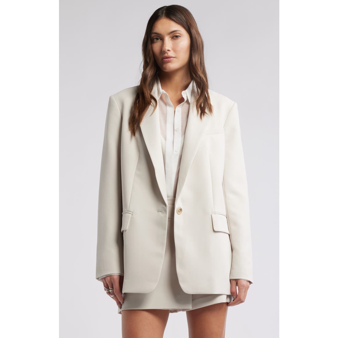Open Edit Icon Twill Relaxed Blazer