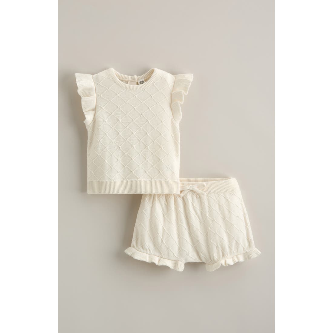 Nordstrom Flutter Sleeve Sweater & Bubble Shorts Set