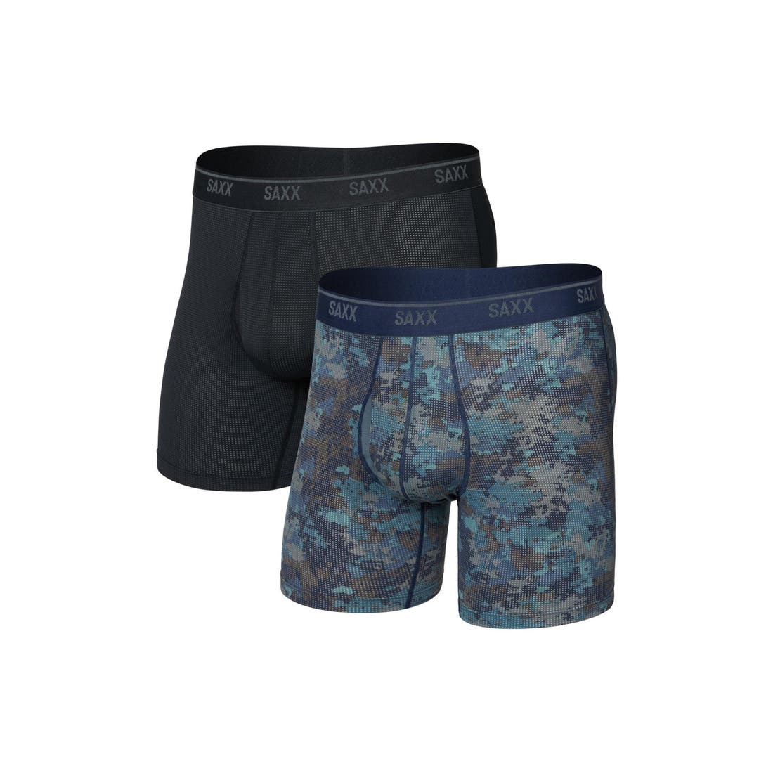 Saxx Assorted 2-Pack Quest Quick Dry Mesh Boxer Briefs in Matrix Camo/black