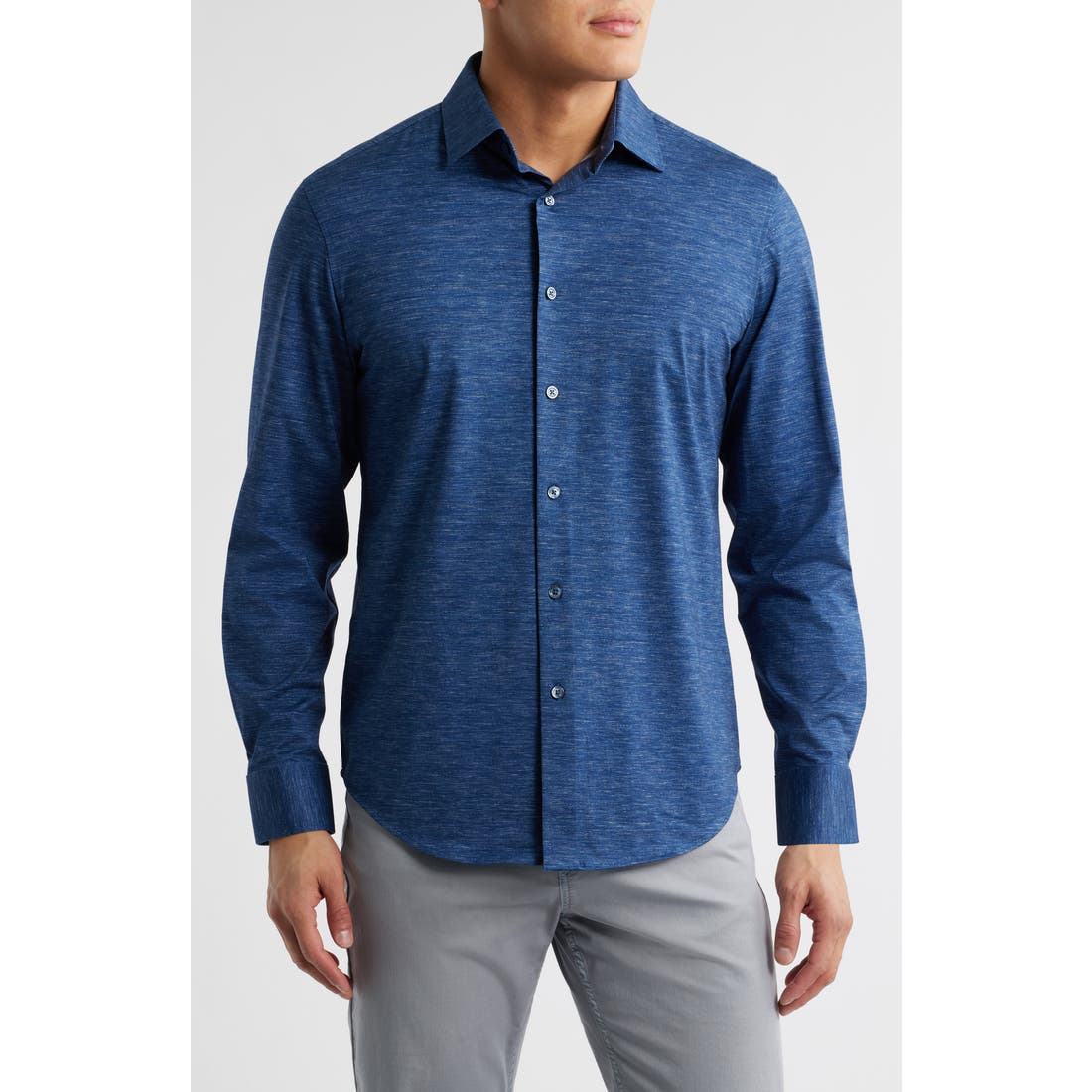 Bugatchi James OoohCotton® Space Dye Button-Up Shirt
