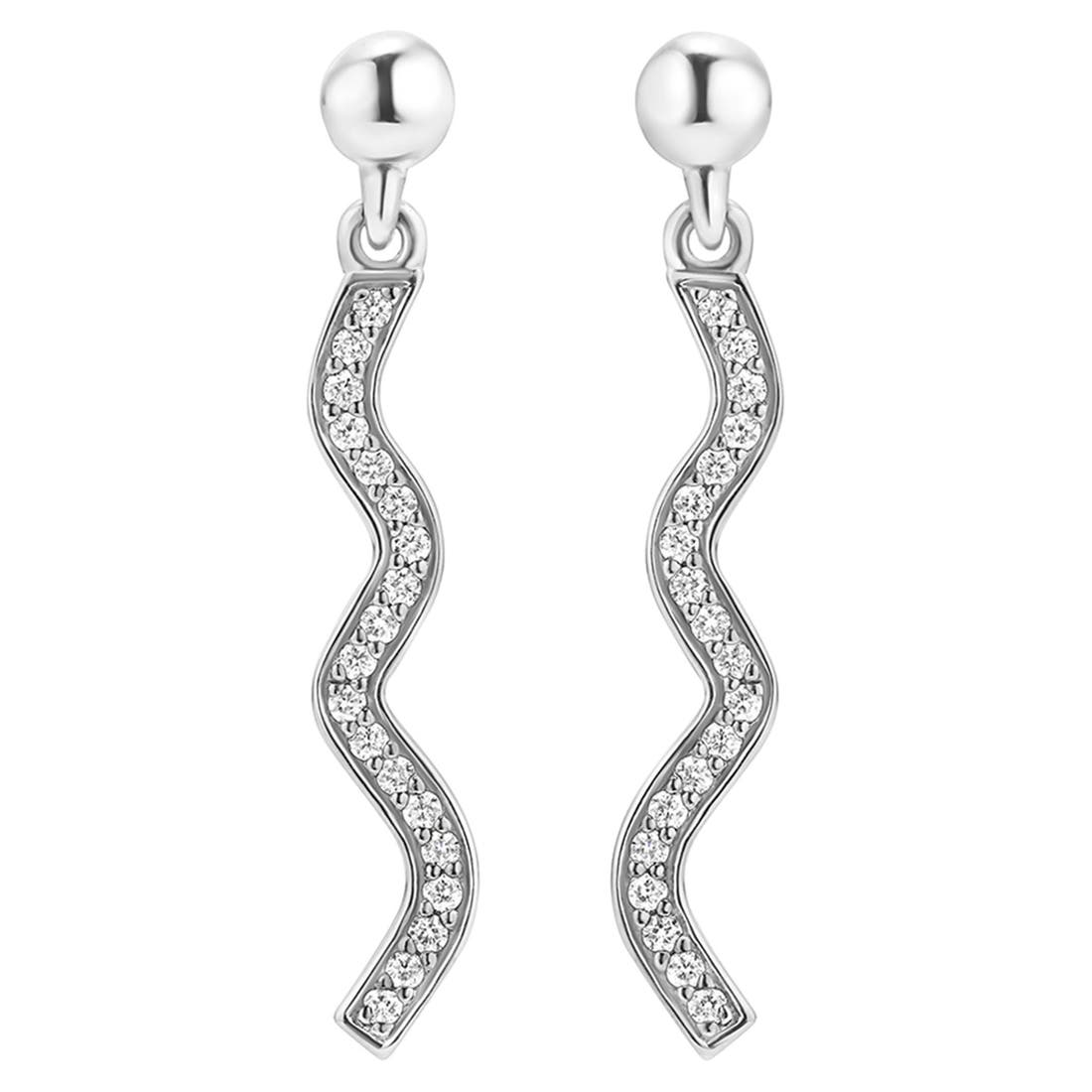 Lagos Caviar Spark Diamond Wave Drop Earrings