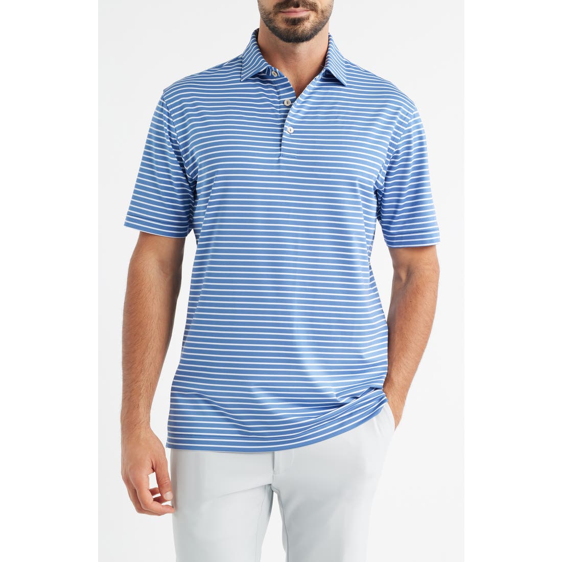 Peter Millar Dunnes Stripe Performance Jersey Polo