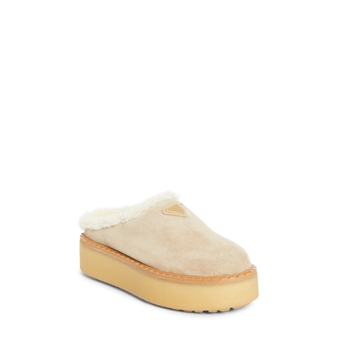 Prada Evolve Genuine Shearling Clog