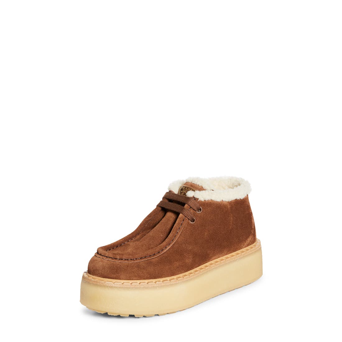 Prada Genuine Shearling Derby Bootie