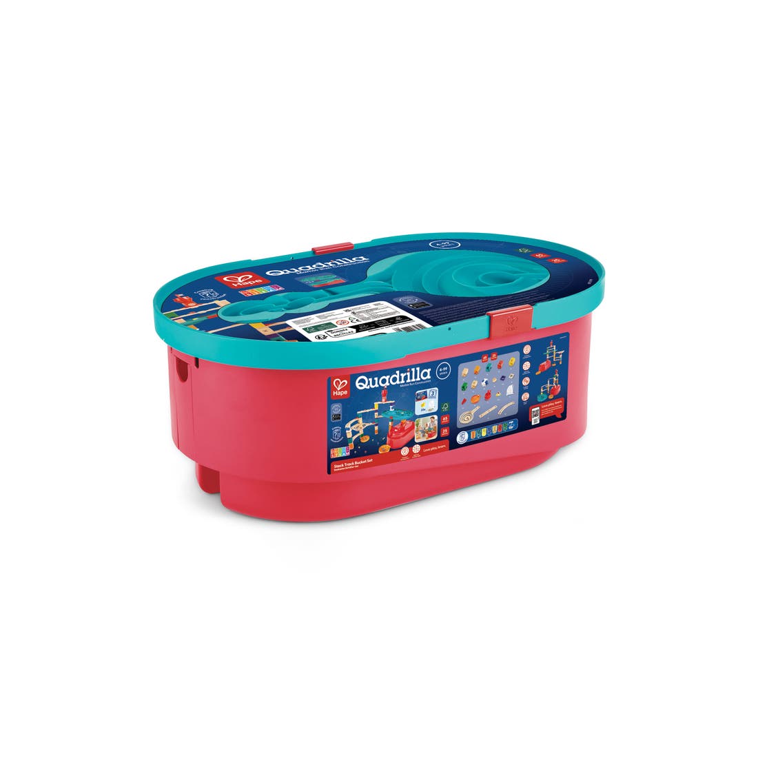Hape Quadrilla Marble Run Construction Stack Track Bucket Playset