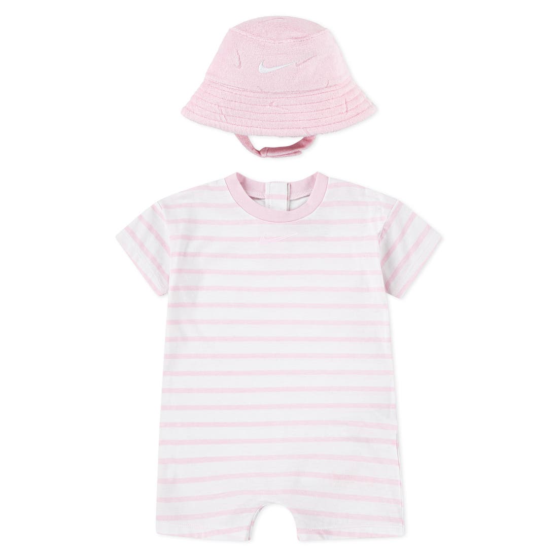 Nike Cotton Blend Terry Romper & Hat Set