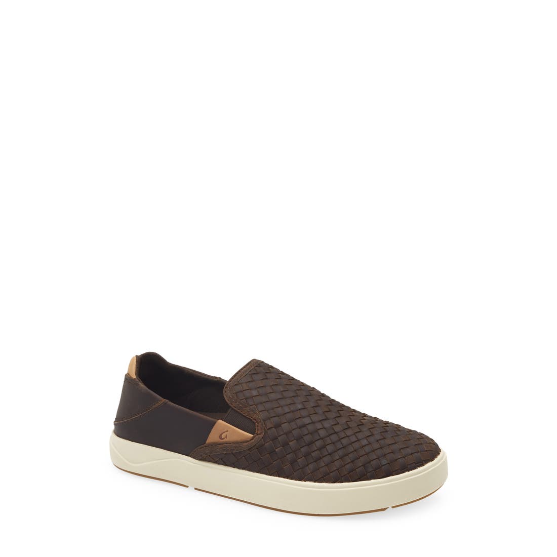 Olukai Lae'ahi Lauhala Woven Leather Shoe in Dark Java/dark Java