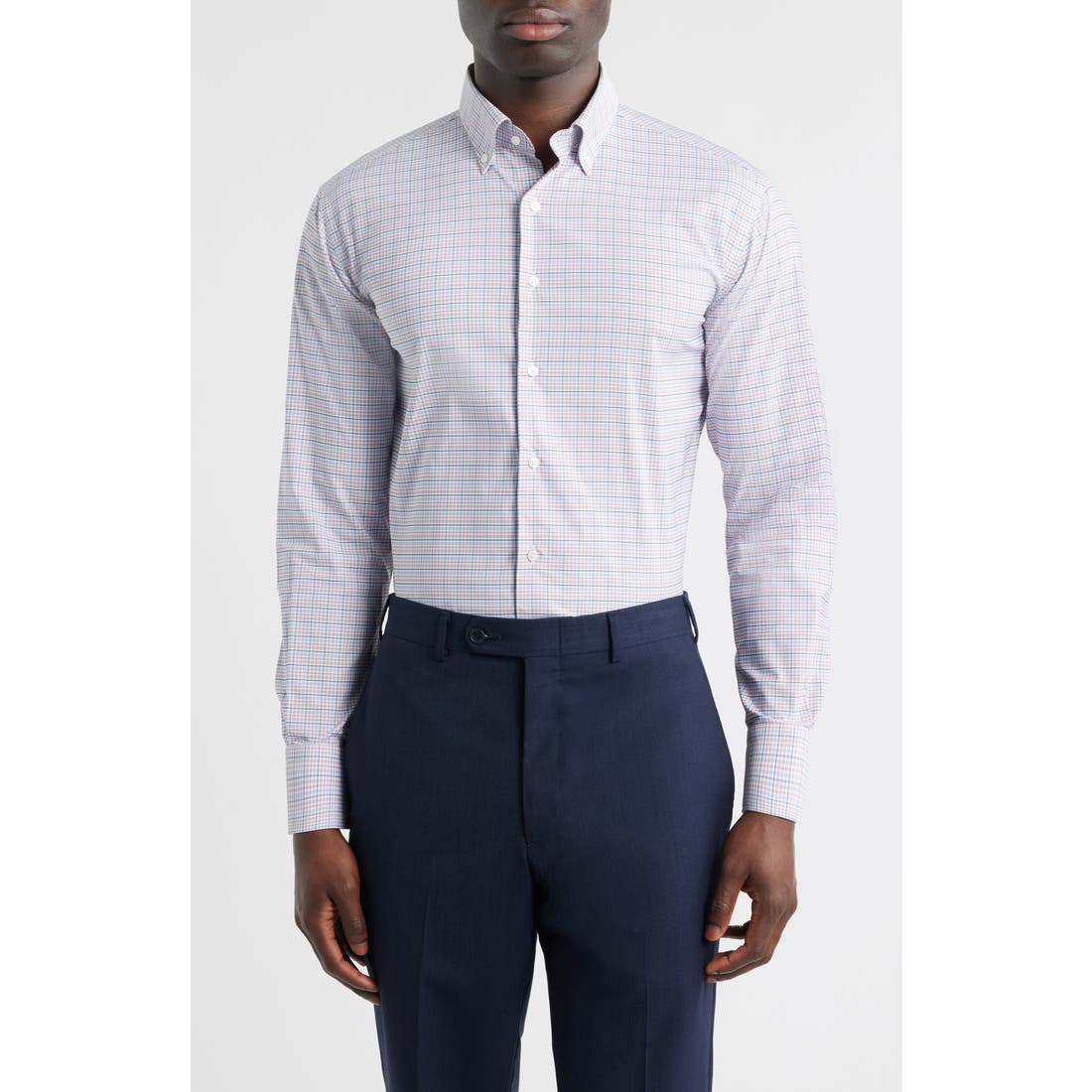 Peter Millar Casey Check Performance Twill Button-Down Shirt