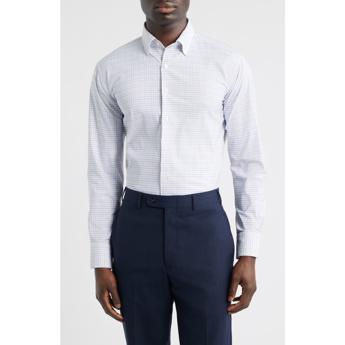 Peter Millar Rommel Check Performance Twill Button-Down Shirt