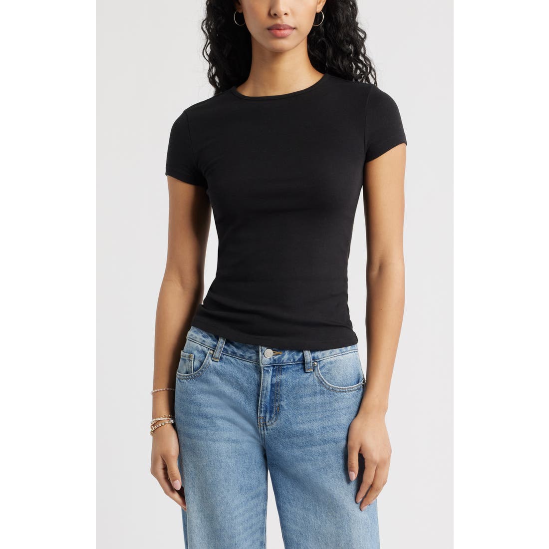 Bp. Stretch Cotton Blend Baby Tee