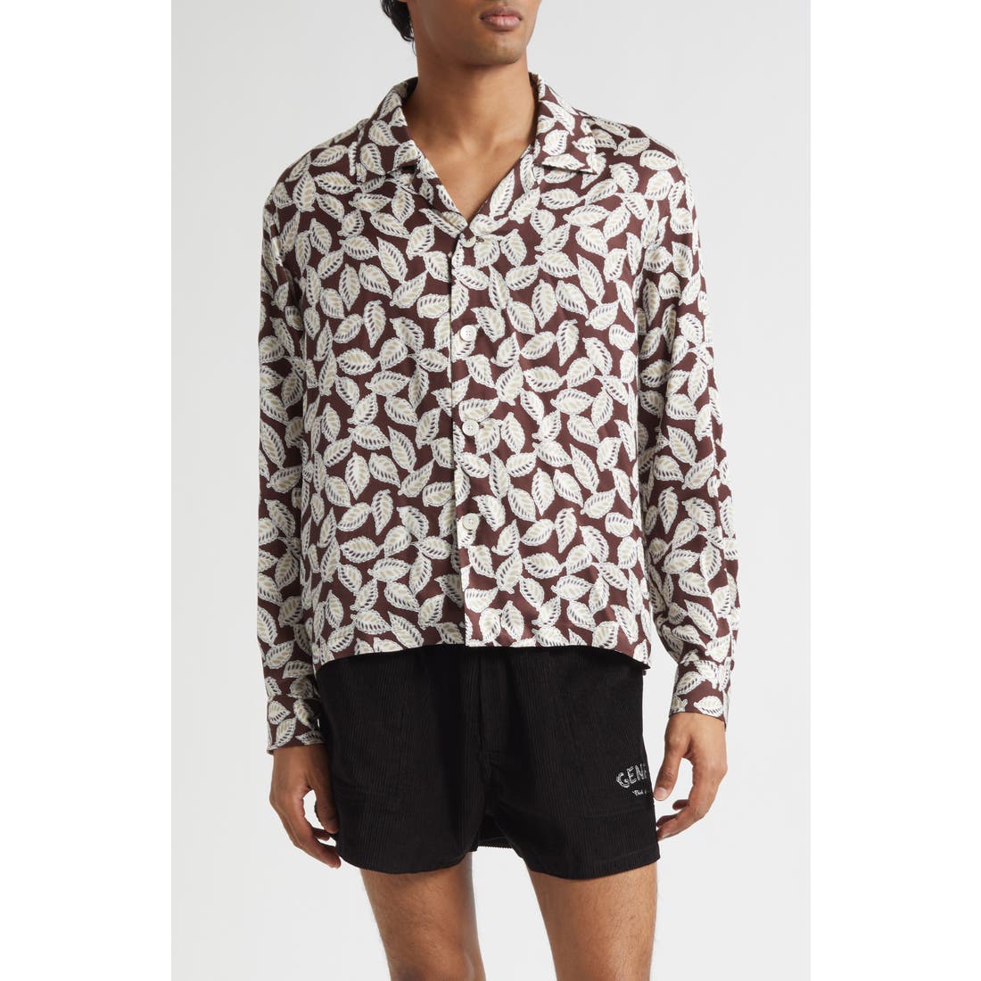 Bode Paper Birch Print Camp Shirt