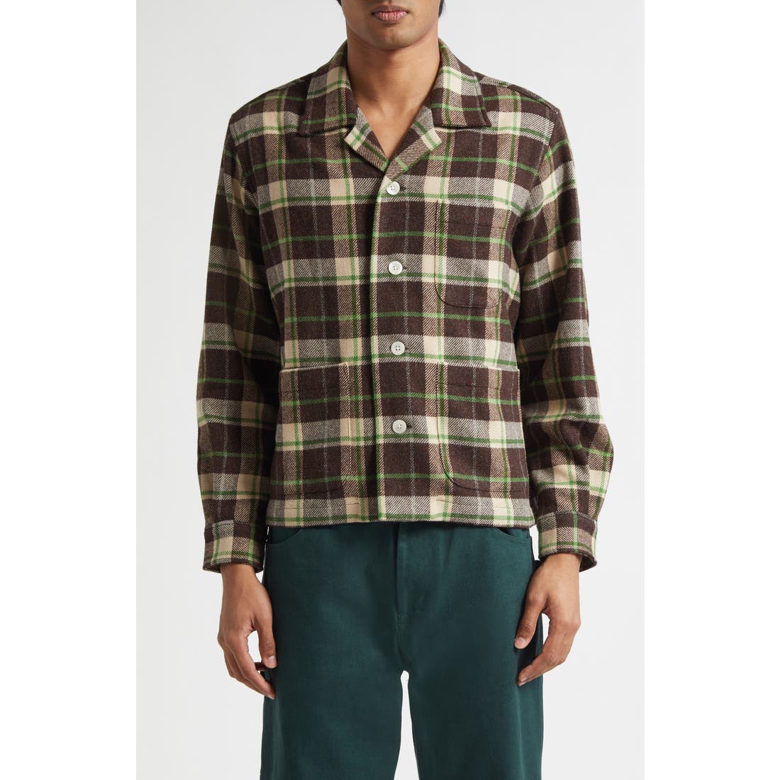 Bode Woodcrest Plaid Wool Flannel Overshirt