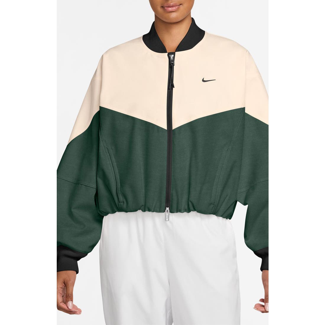 nike fleece bomber jacket