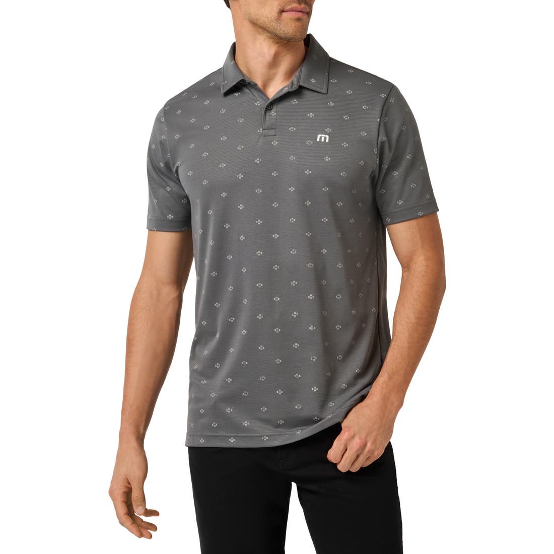 TravisMathew Final State Geo Pattern Polo