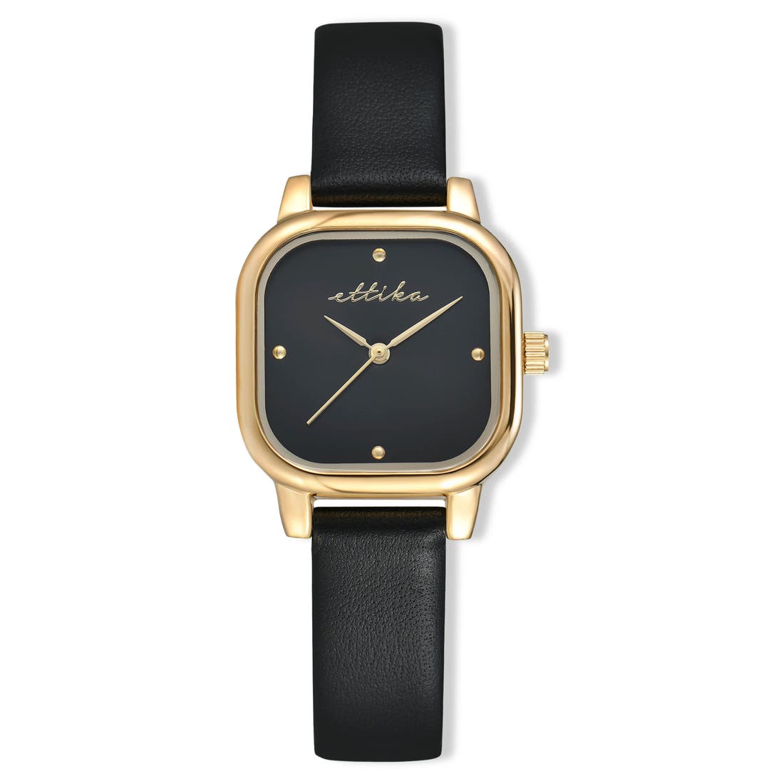 Ettika Classic Square Leather Strap Watch