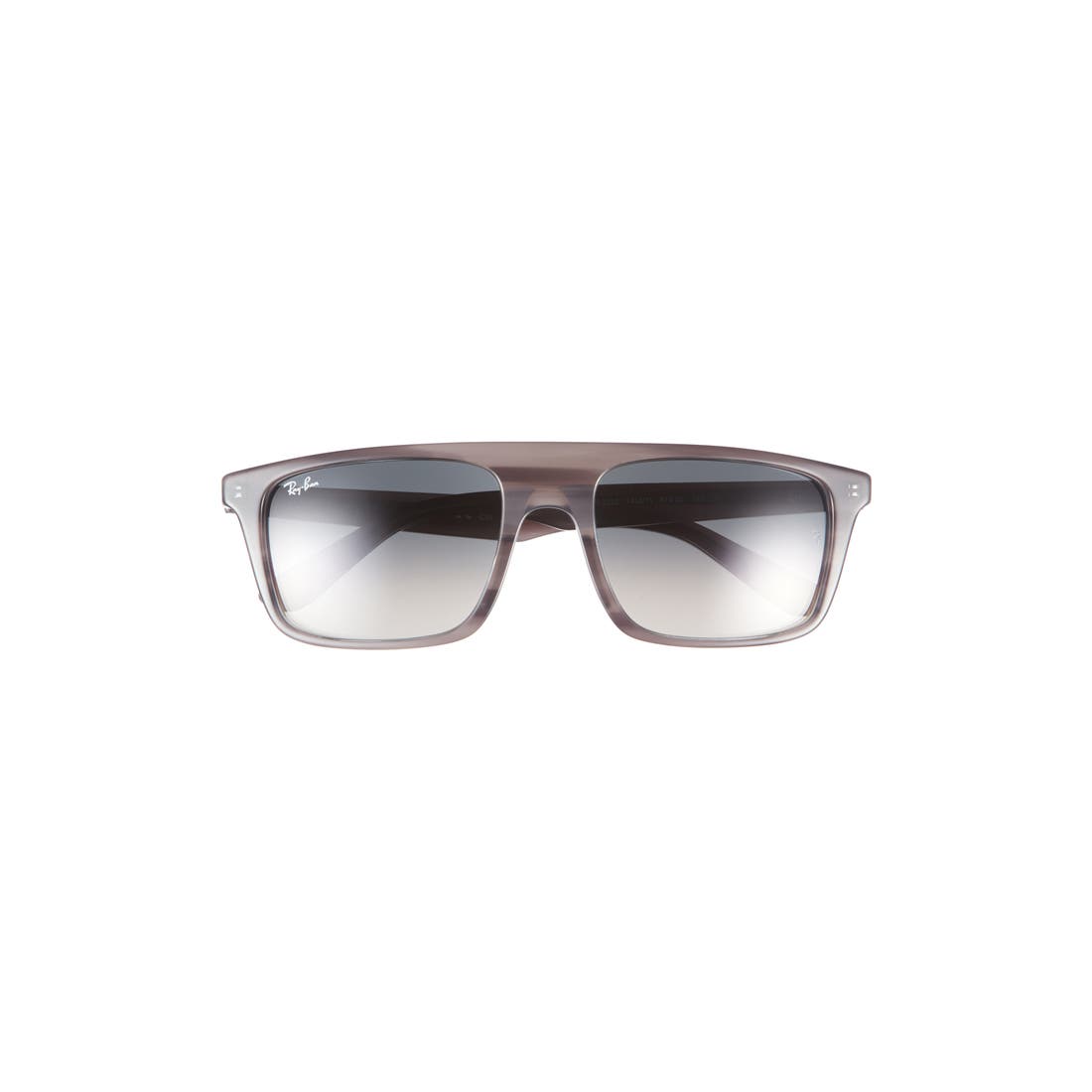 Ray-ban 57mm Gradient Square Sunglasses in Striped Grey/gradient Grey