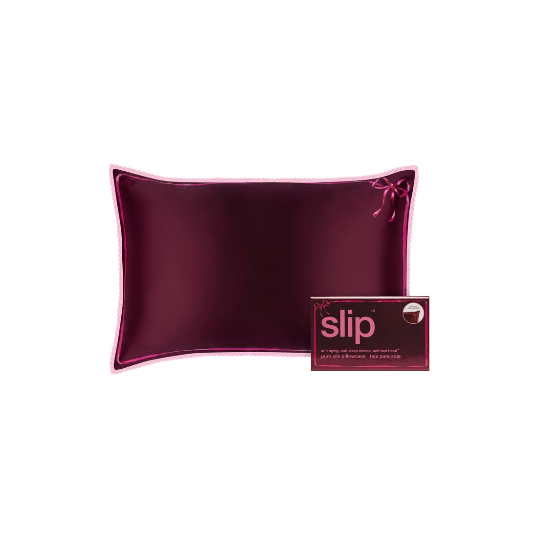 Slip Lace Pure Silk Queen Pillowcase