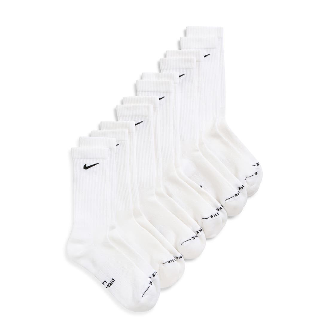 Nike Everyday Elevated Dri-FIT Assorted 6-Pack Cotton Blend Crew Socks
