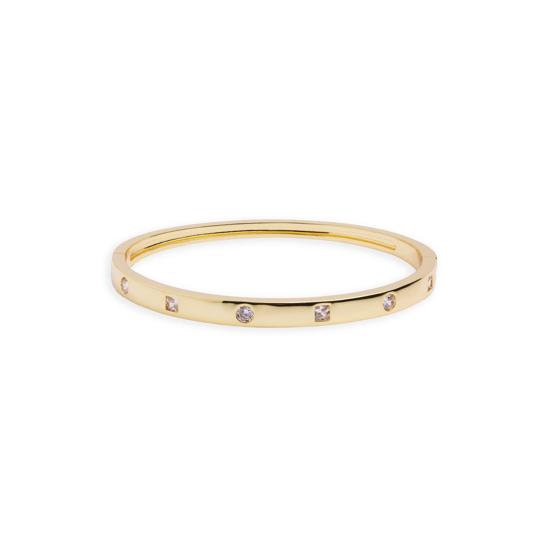 Argento Vivo Crystal Hingle Bangle