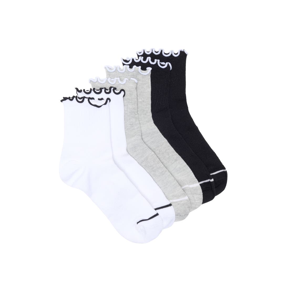 Nordstrom Athleisure Lettuce Edge Assorted 3-Pack Ankle Socks