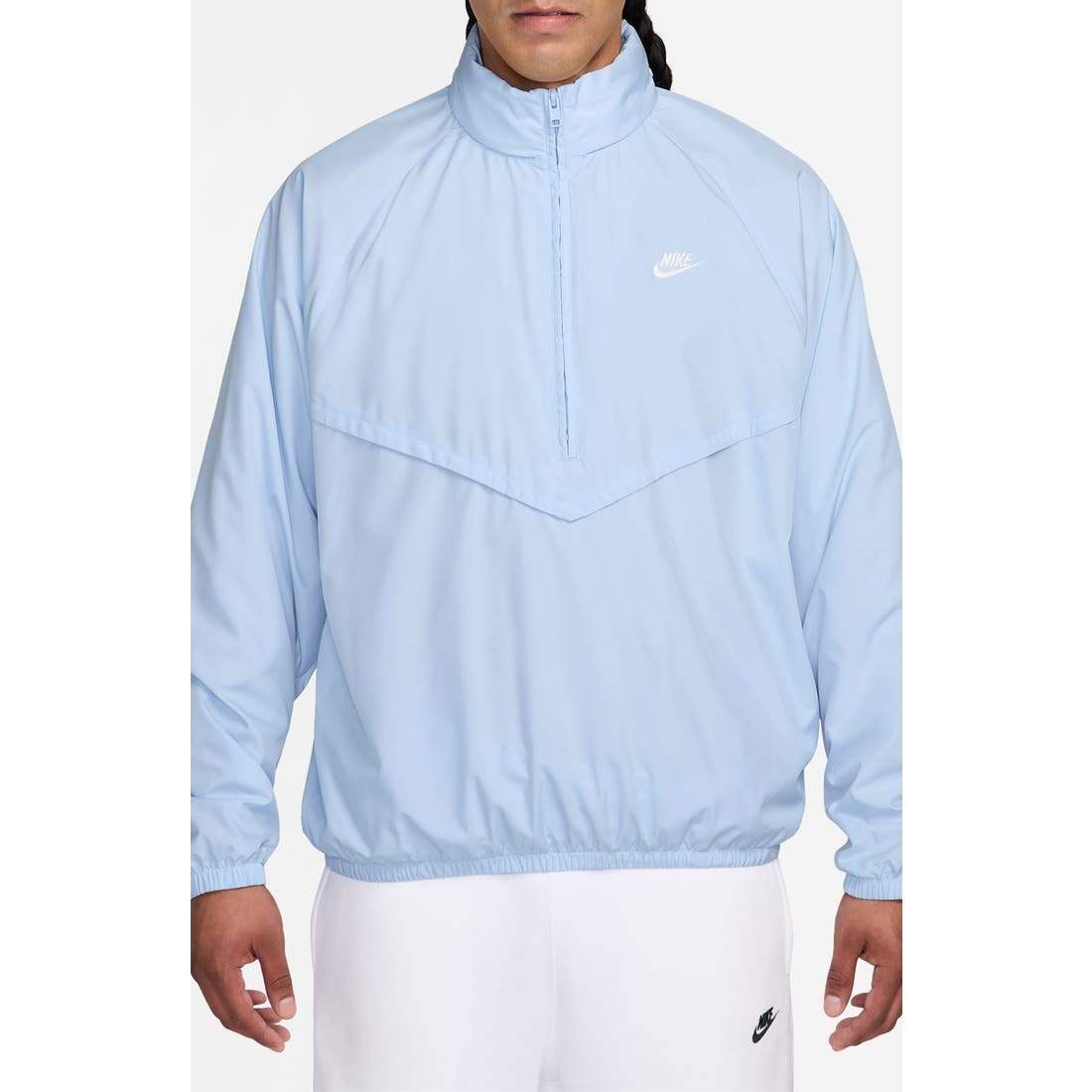 Nike Windrunner Half-Zip Jacket in Hydrogen Blue/white