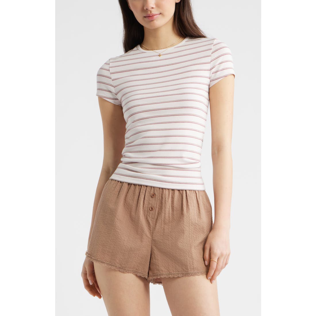 Bp. Stretch Cotton Blend Baby Tee