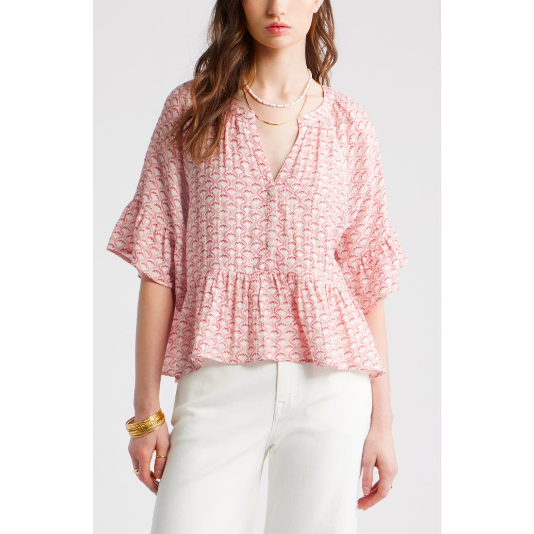 Treasure & Bond Ruffle Peplum Top