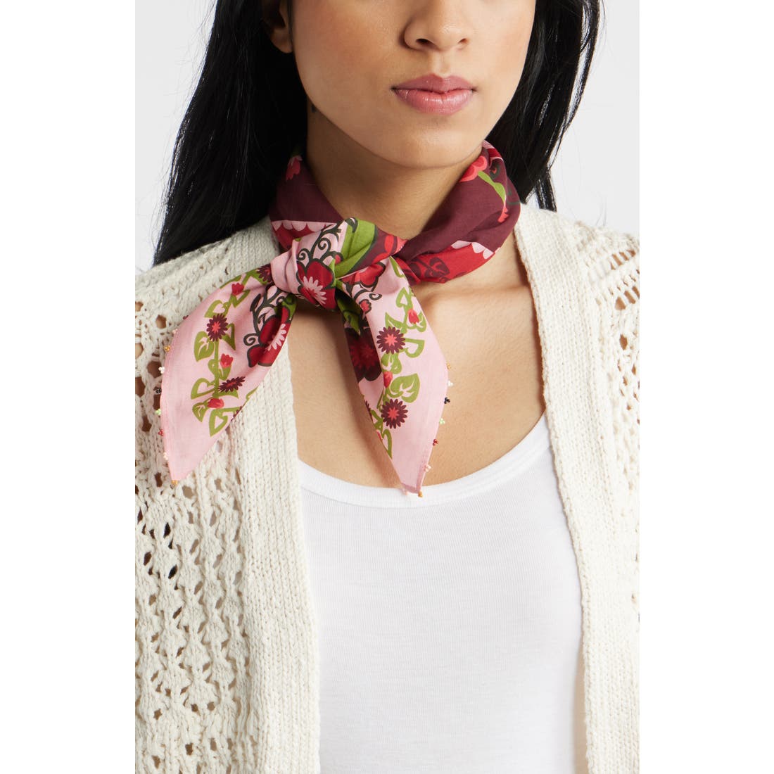 Treasure & Bond Beaded Cotton Bandana