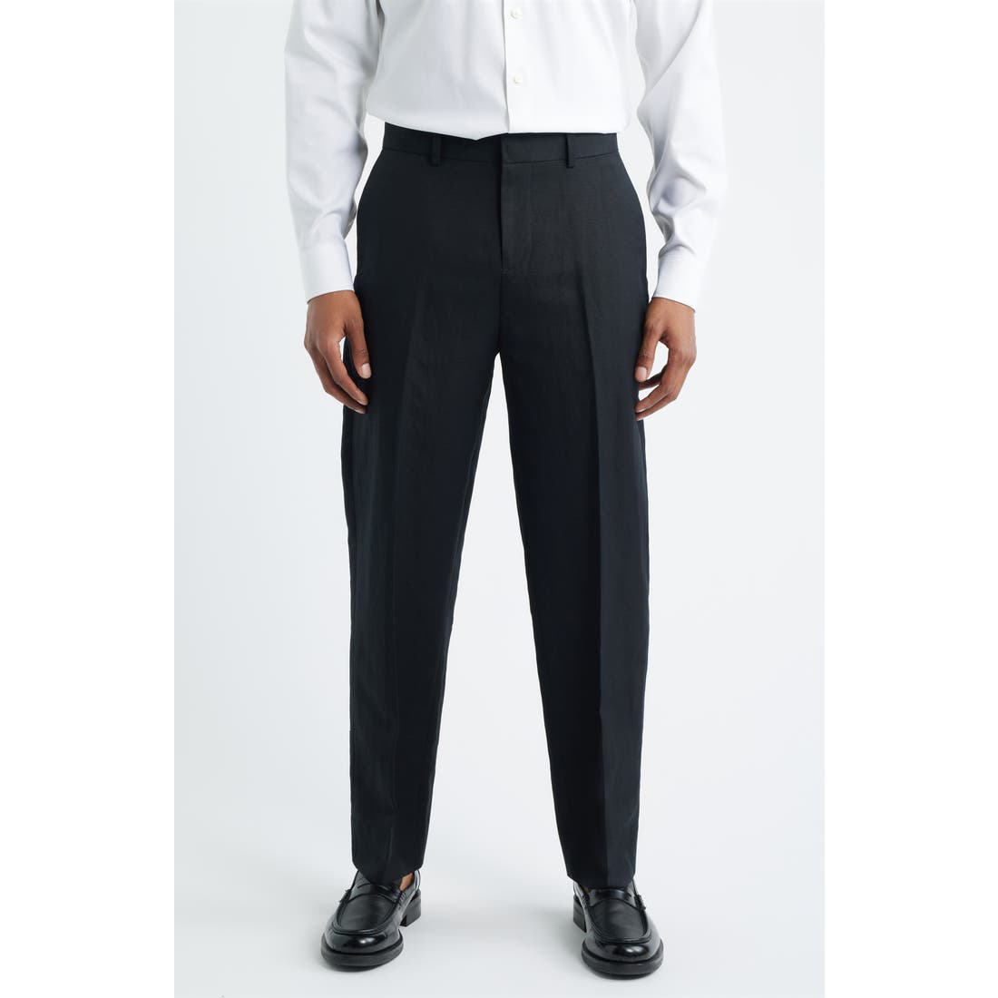 Open Edit Linen Blend Tapered Leg Pants