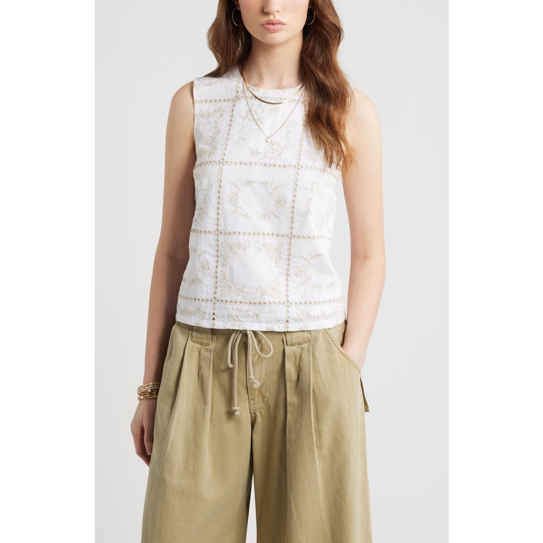 Treasure & Bond Floral Embroidered Top