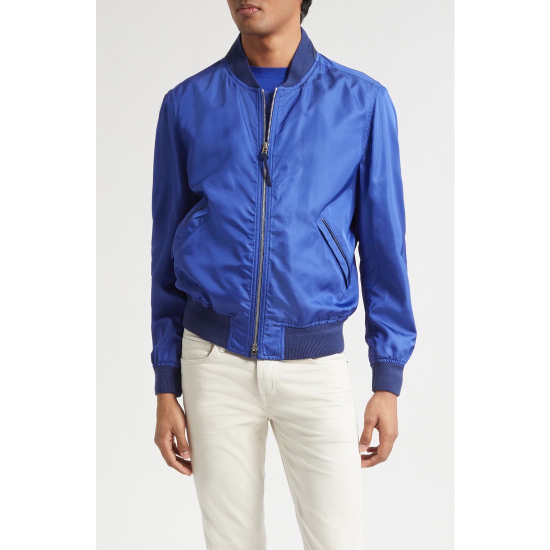 Tom Ford Technical Silk Poplin Bomber Jacket